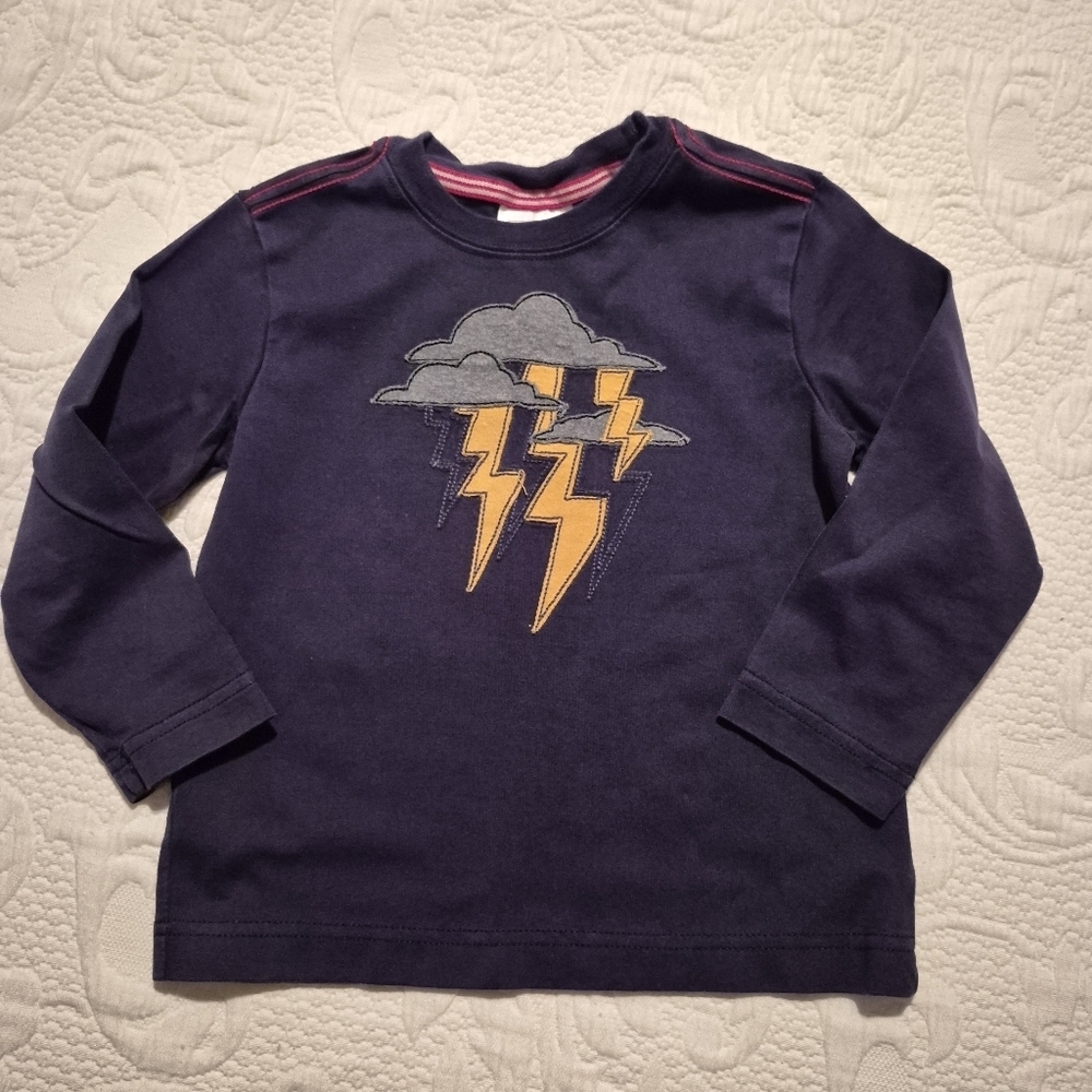 Hanna Andersson boys size 100 or 4 long sleeve lightening shirt VGUC
